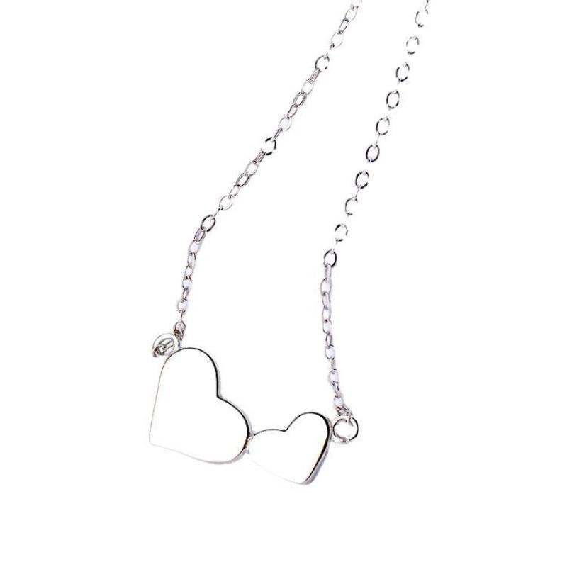 S925 Sterlingsilber Herzförmige Halskette für Damen Leichter Luxus Minderheitendesign Schlicht Alltagsfähig Mode Choker Sterlingsilber