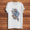 Dragon Girl with Moon,Funny Vintage T-Shirt,White Casual Short Sleeve Tshirt,Unisex Tee,Print N