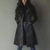 Women's Lapel Long Trench Coat Casual Outerwear for Fall and Winter Wear