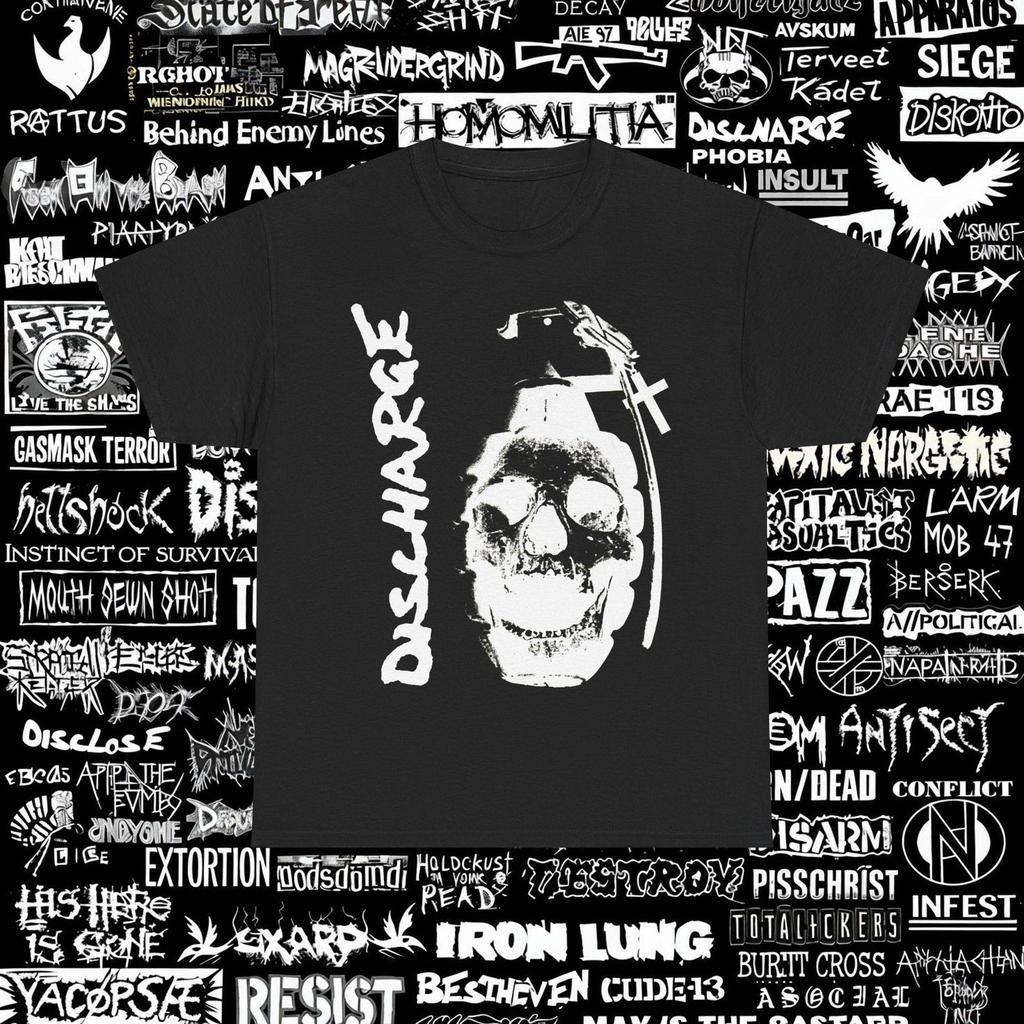 Discharge T-Shirt Hardcore Punk GBH The Exploited Crass Amebix Anti Cimex Extreme Noise Terror Nausea Unisex Heavy Cotton T-Shirt S-5XL