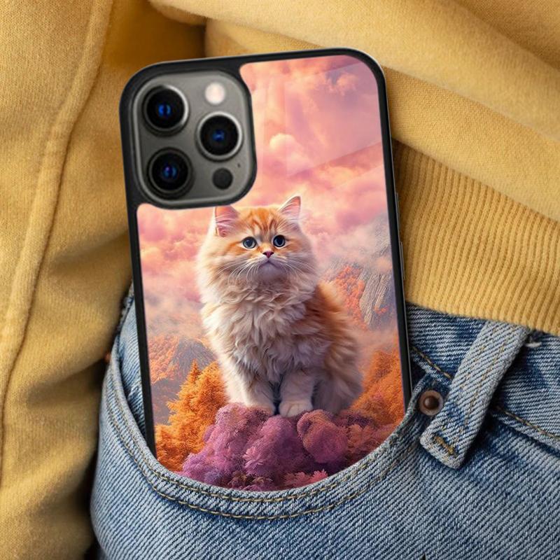 Cute Cat Painting Soft Phone Case for iPhone 17 Air 16e Pro max 15 Pro 13 14 Plus 11 12 MagSafe Magnetic Coque