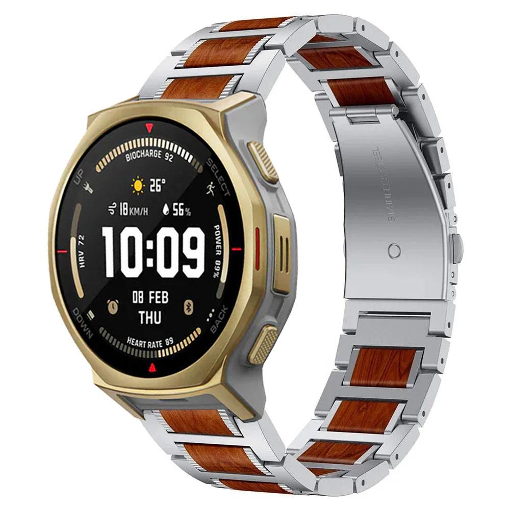 

22mm Metal Rosewood Strap For Amazfit T-Rex3 Pro 48mm/Bip 6-5 High-end Adjustable Watchband For Huawei Watch GT6-5-4 46mm Correa for other 22mm серебряный
