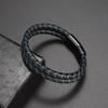 Mens Womens Couple Metal Infinity Sign Leather Bracelet Magnetic Closure Charm Bracelet Leather Wristband Casual Jewelry