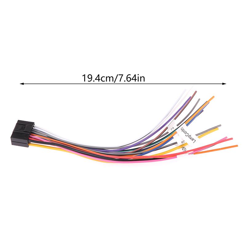 Car Radio Wire Harness 16Pin Audio Wiring Adapter Cd Dvd Connector Cable T-Plug Power Cord Modified Parts Acesssories