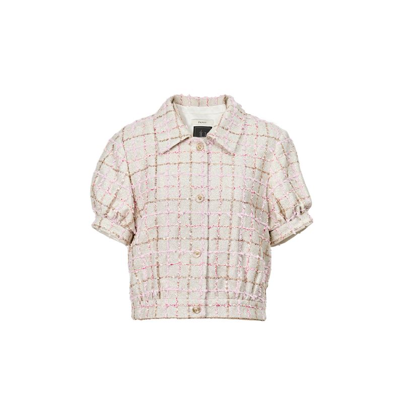 

Blacknini Четвертая годовщина/ Эгейское море Европейский Убертино Ароматный Плед Твид Классический стиль Жакет с юбкой Outwear (Label: Ubertino) M