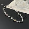 Five-pointed Star Aesthetic Necklace Diamonds Inlay Simple Clavicle Chain Women Girls Wedding Jewelry Birthday Gift