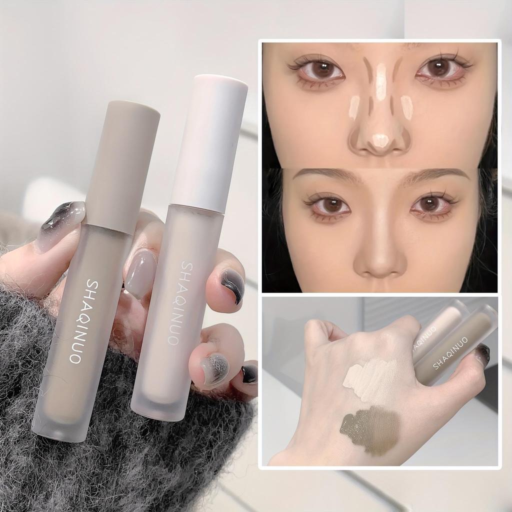 Dual-Tone Liquid Contour Stick for All Skin Tones, Matte Finish, Waterproof and Sweatproof, Lightweight Concealer for Natural Look