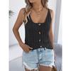 2026 Spring/Summer Solid Color Hollow Button Sweater Women's Vest Knitwear Vacation Top