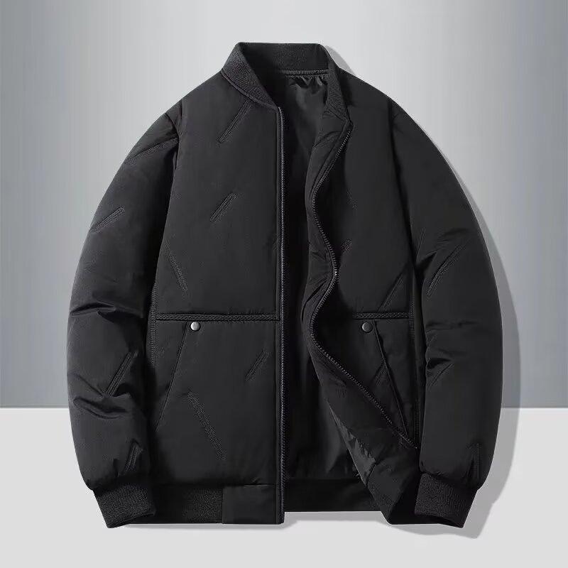 Autumn and Winter Baseball Collar Men's Fashionable and Versatile Cotton Jacket Outer Warm Cotton Jacket Baseball Jacket