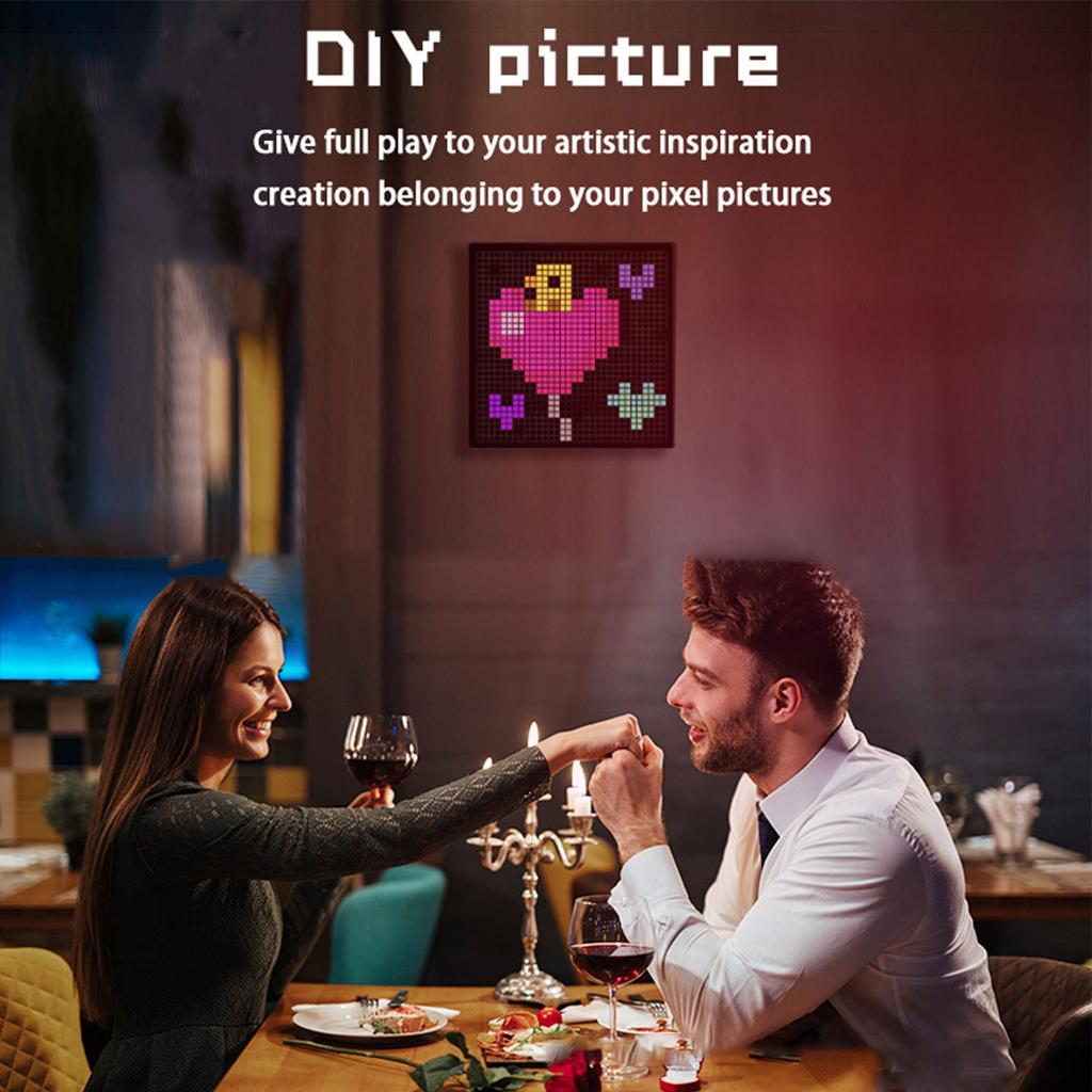 32x32 LED Pixel Art Display Screen Pixel Cloud Digital Picture Frame Pixel Art Digital Picture Frame with APP Control for Gaming Room Desk Wall Decor