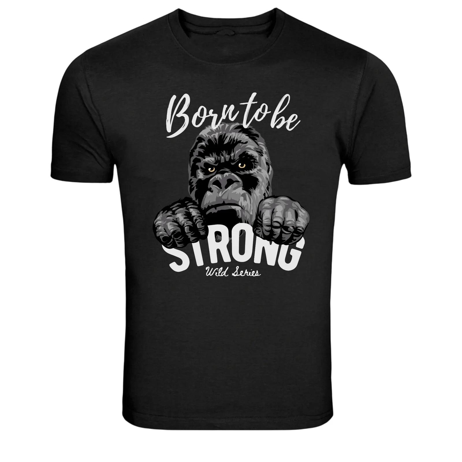 Born To Be Strong Gorilla Wild Series Graphic T-Shirt XL