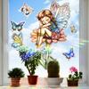 Xc6030 Schmetterlingsblumenfee Bunter Sonnensammler Fensteraufkleber Elektrostatischer Glasaufkleber Zweiseitiger Visueller Elektrostatischer Aufkleber