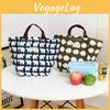 Cute Polar Bear And Flower Design Insulated Canvas Lunch Bag For Fresh Food