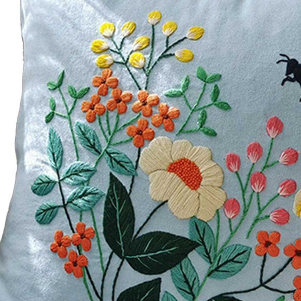 Embroidery Pillow Covers Kit Crafts Sofa Decoration Sewing Supplies for Beginners