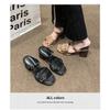 Fashion Women Slippers  Sandals Square Toe Shoes Summer 2025 New Dress Elegant Open Toe Pumps Woman Trend Flip Flops