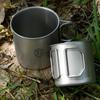 Ultralight Titanium Cup Water Cup Mug With Lid Foldable Handle Outdoor Portable Camping Picnic Beaker Coffee Cup Kitchen