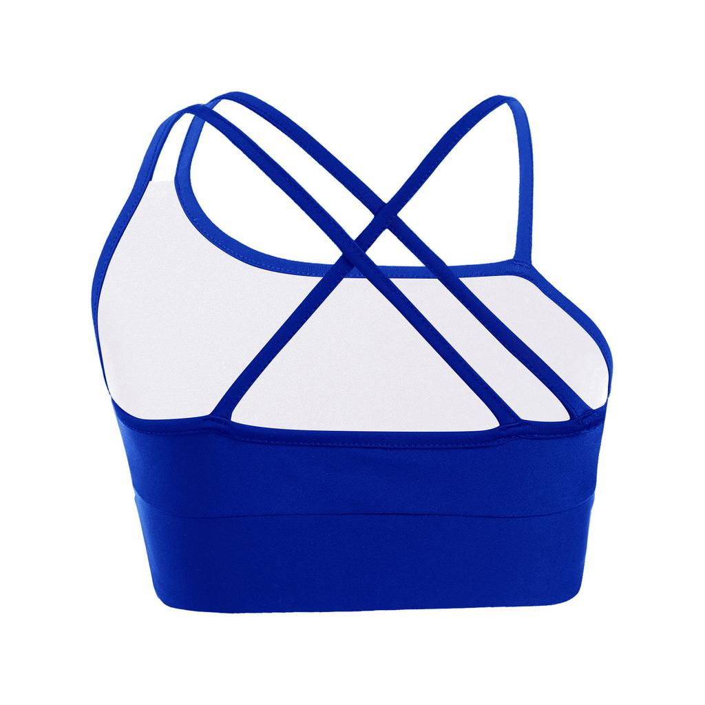 Girls Asymmetrical Spaghetti Straps Sleeveless Strappy Back Open Back Sport Crop Vest