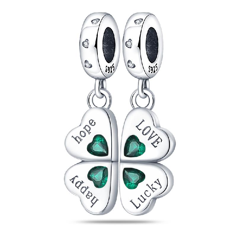 Copper Lucky FourLeaf Shamrock Collection Charm Butterfly Spring Spacer Bead Bead Charms Suitable Ideal For Pandora Authentic Bracelets