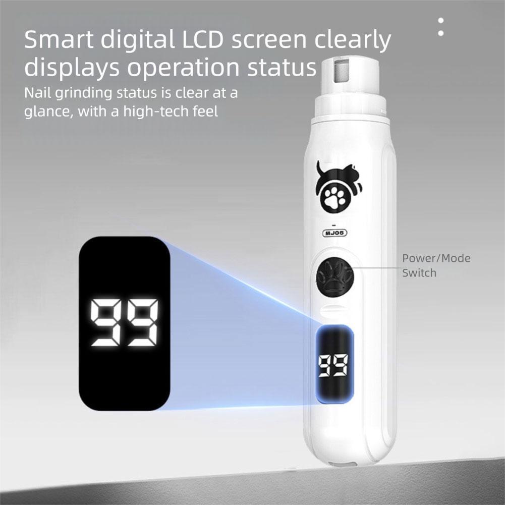 Pet Nail Grinder,3 Speed Rechargeable Cat Nail Trimmer,Electric Nail Clippers,Portable Painless Dog Nail Cutter For Dogs Cat