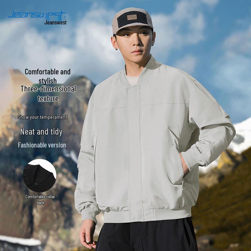 

Jeanswest Men s Baseball Collar Casual Jacket M