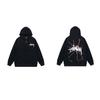 Mens Hooded Zip-Up Fleece-Lined Sweatshirt With Letter Print Casual Oversized Pullover Winter Jacket