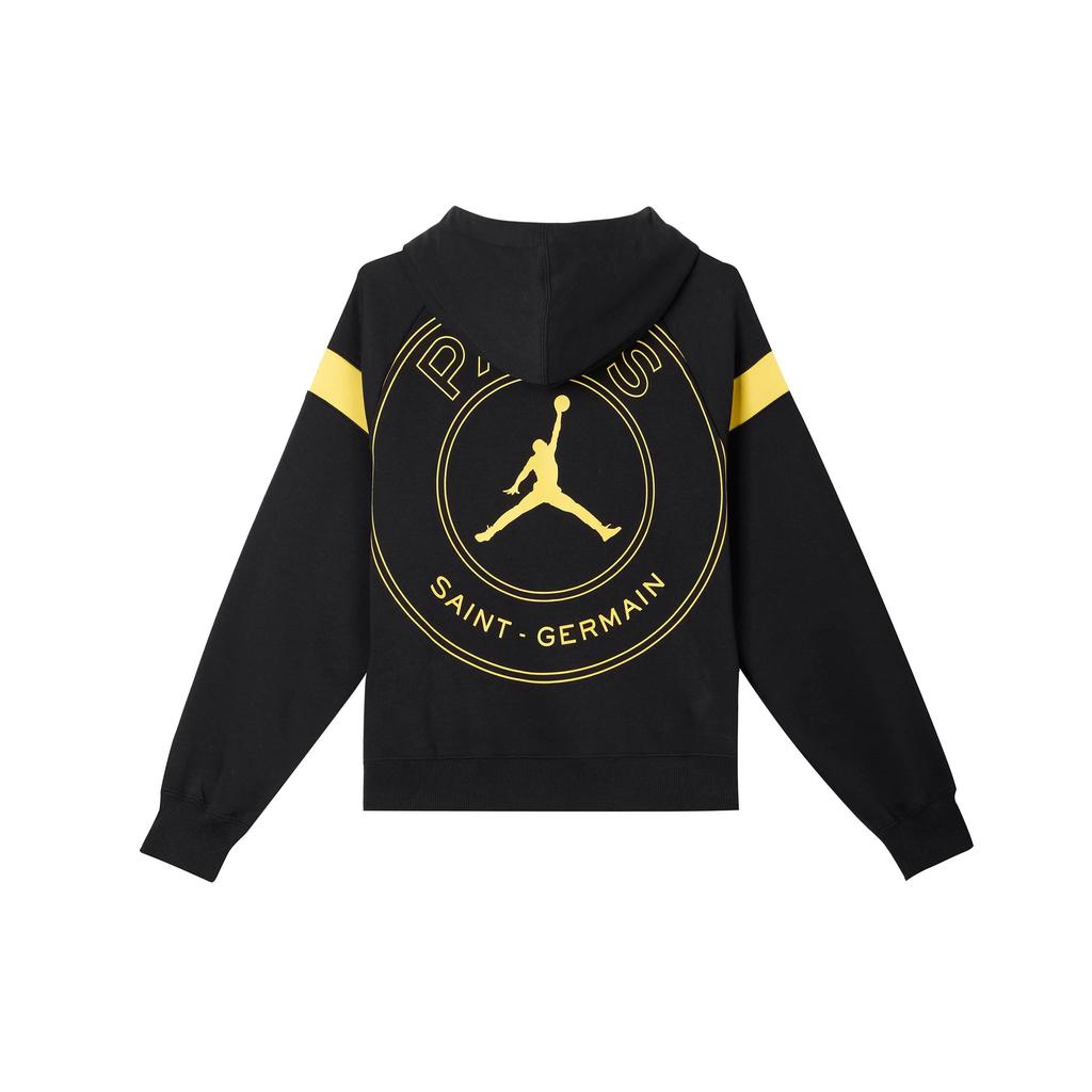 Jordan Paris Saint Germain Women'ss Hoodie Asia Sizing Black / Tour Yellow (Unisex) Sweatshirts DV2836 010