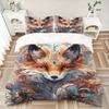 3-teiliges Bettwäscheset mit bezauberndem orangefarbenem Fuchs-Motiv, weicher und bequemer Bettbezug für Schlafzimmer und Gästezimmer (1 Bettbezug + 2 Kissenbezüge, Pilling