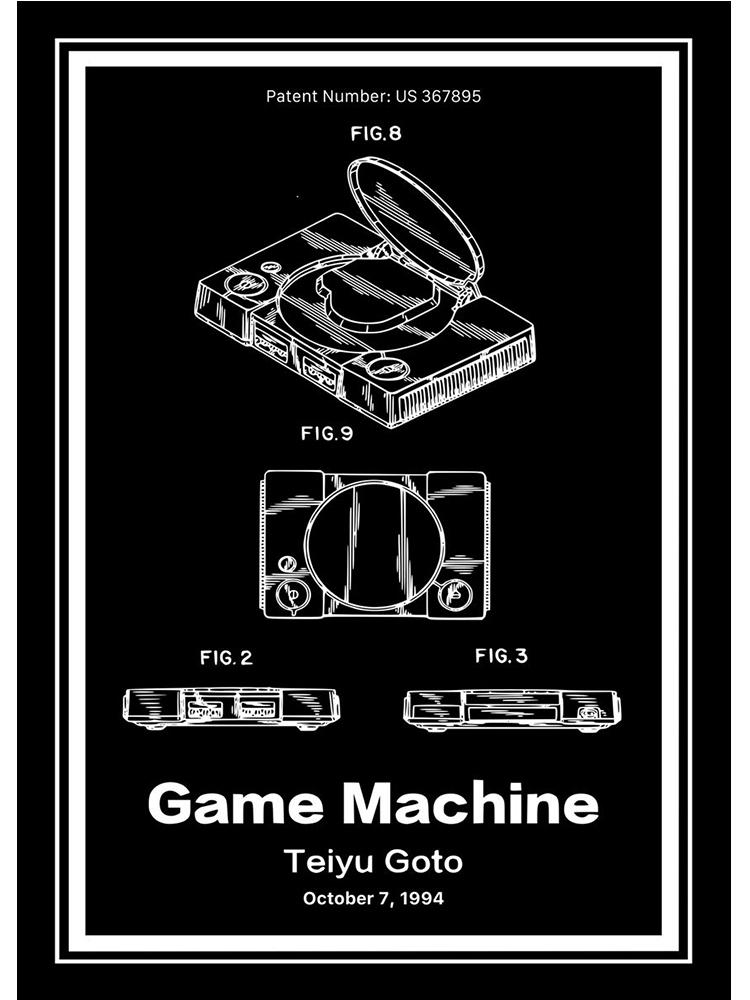 Vintage Musical Instrument Patents Posters Canvas Painting Guitar Saxophone Boombox Video Game Machine Wall Art Room Home Decor