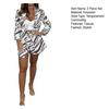 Women's Striped Print 2 Piece Outfit Long Sleeve Open Front Blazer Jacket with Shorts Set Casual Office Suit Set