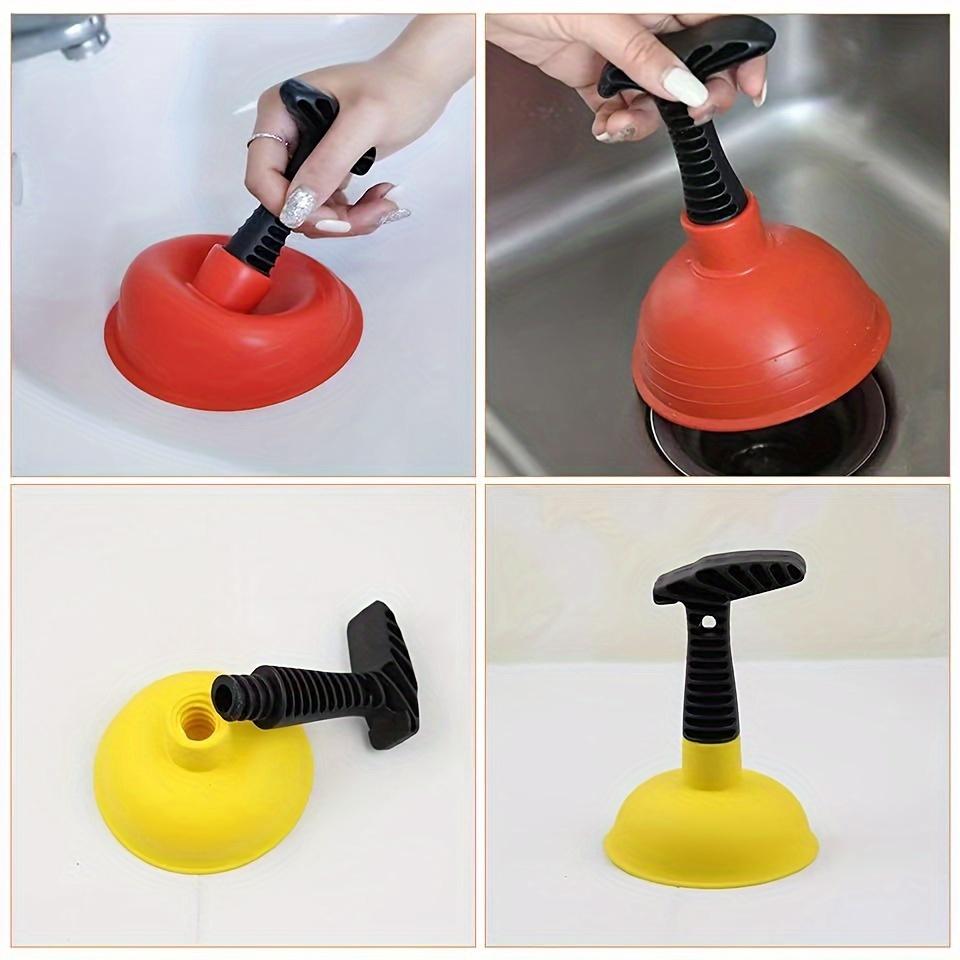 PVC Sink & Drain Plunger -2pcs, Multi-Purpose Pipe Clog Remover for Kitchen and Bathroom, Efficient Toilet Unclogger