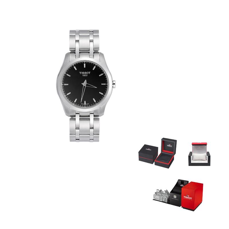

TISSOT Kutu Collection Quartz Movement Men s Watches Watch 39mm Black Dial Stainless Steel Watchband T035.446.11.051.00 Regular Watch Box