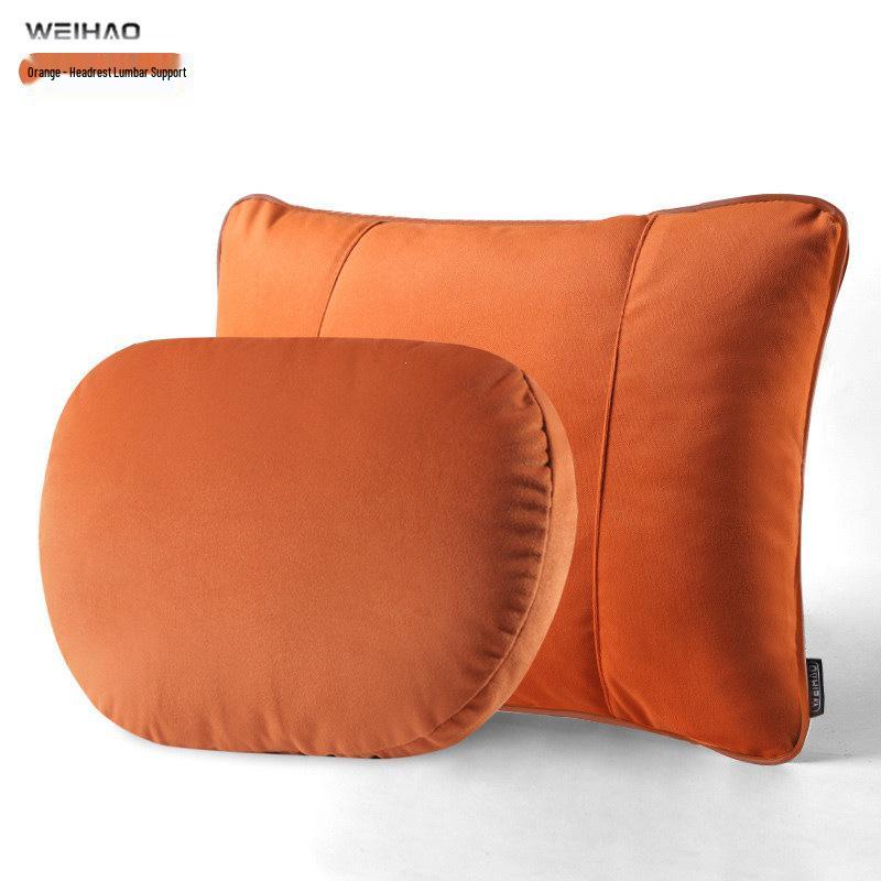 BMW Car Headrest Lumbar Pillow - Soft Pink Neck Support for Girls