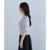 Natural Beauty Basic Puff Sleeve Jeweled Knit Gray Women's Sweater,