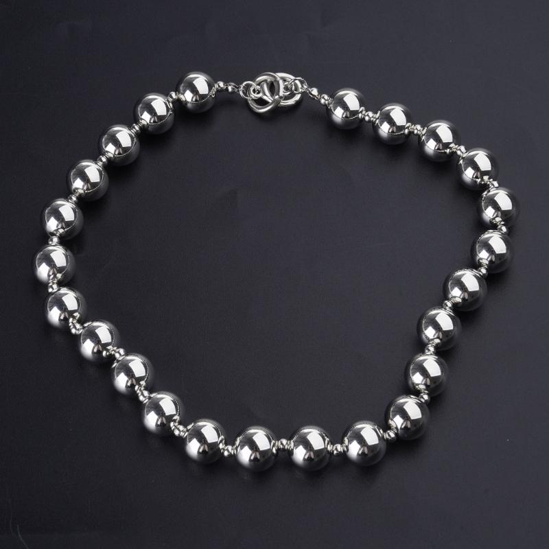 Stylish Beaded Necklace Handmade Alloy Clavicle Chain Silver Beaded Ornament