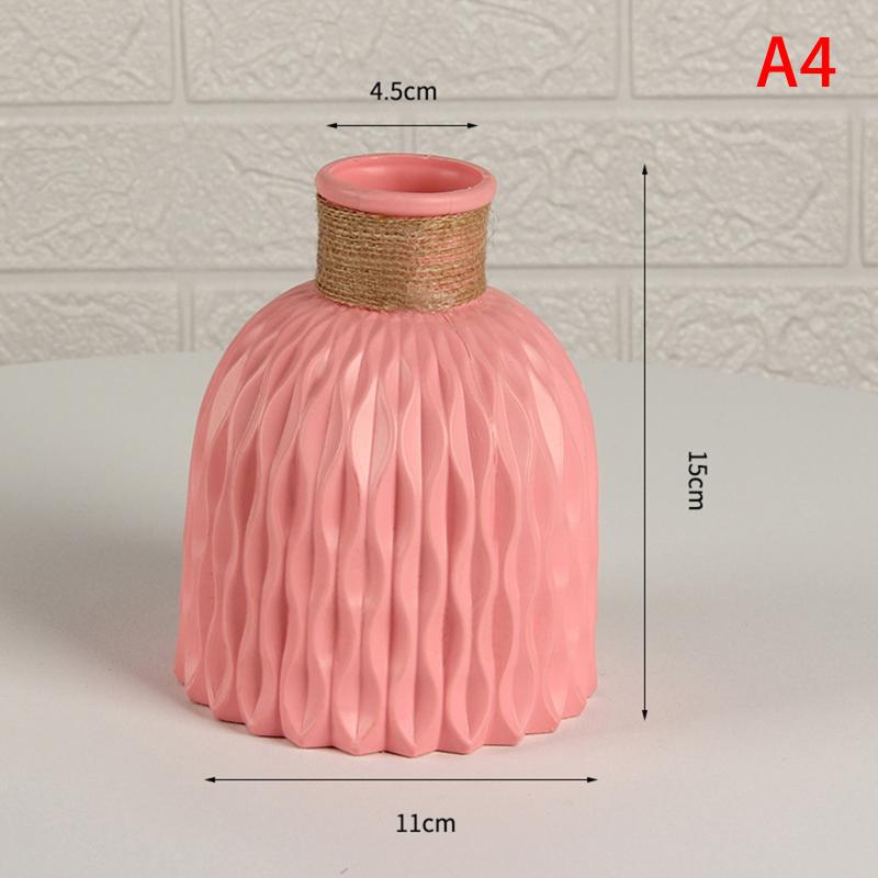 PP Vases Double Pack Imitation Ceramic Flower Pots Modern Lightweight Decorative Vessels for Home Table Wedding Ramadan