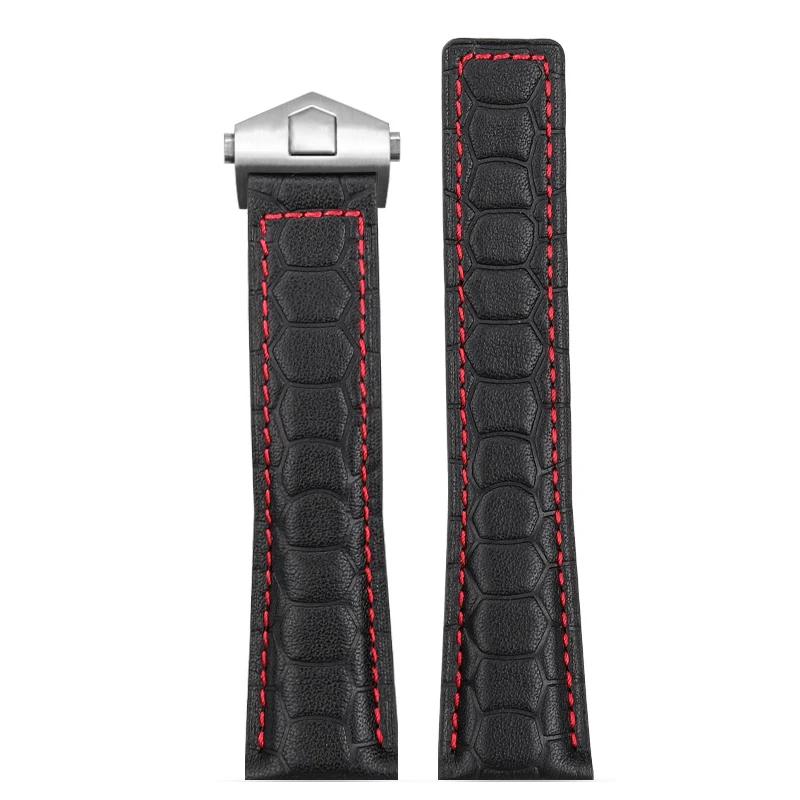22mm Cowhide strap For Heuer F1 Racing WatchBand Aquaracer 300 Folding Buckle Carrera Watch Belt TAG Heuer men Watch Strap Brace