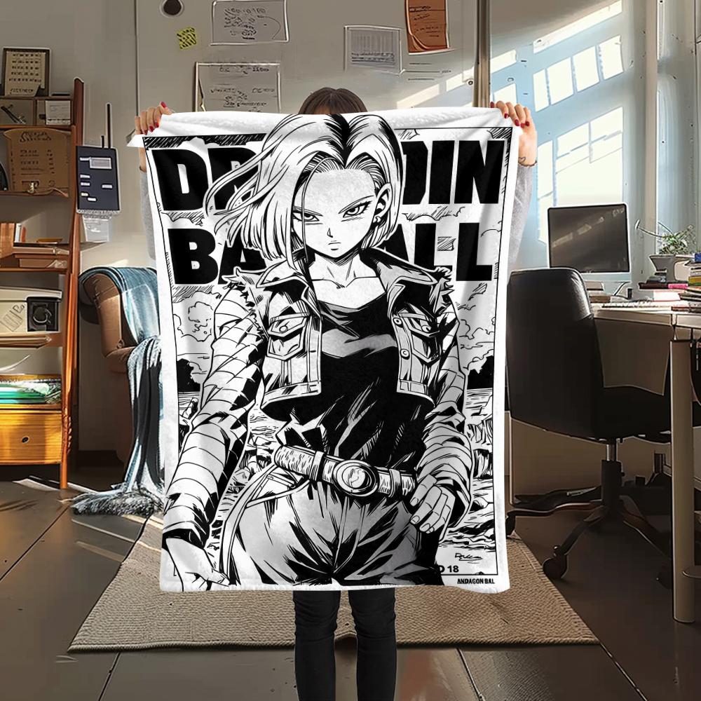 Coperta in Flanella con Stampa Personaggi Dragon Ball, Alta qualità Confortevole per Tutte le Stagioni, Arredamento per la Casa, Calore e Comfort, Perfetta per Regali di Natale