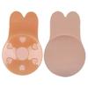 Push Up Bras Self Adhesive Silicone Strapless Invisible Bra Women's Reusable Sticky Breast Lift Tape Rabbit Nipple Cover Bra