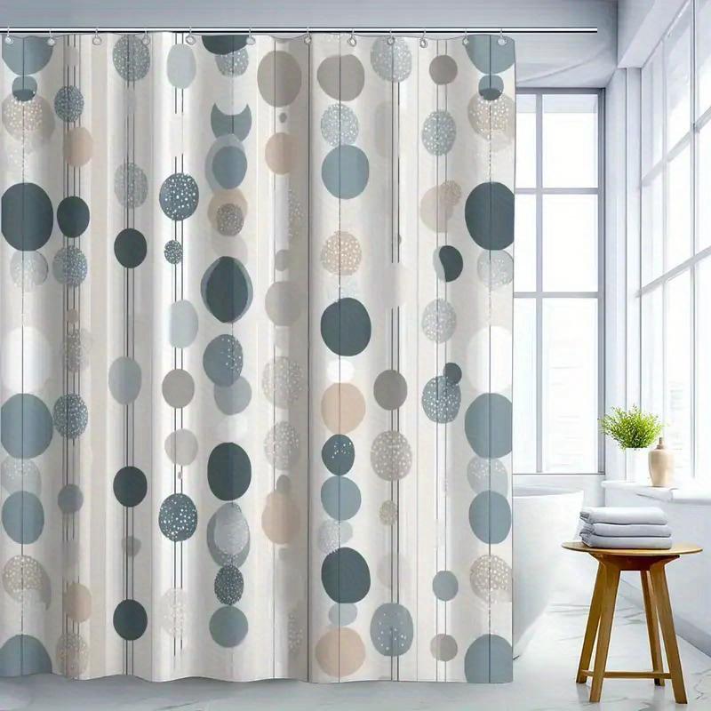 Easy Care Shower Curtain With Hooks Waterproof Anti-mold Cute Simple Style Quick Install For Home Hotel Apartment Dorm Bathroom