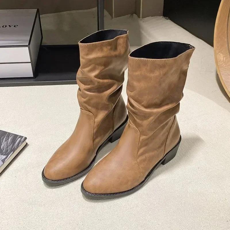 Fashion Sexy Women’s Boots Winter Keep Warm Over The Knee Boot Faux Suede Thigh High Boots Round Head Comfortable Lace Up Shoes Low Heel