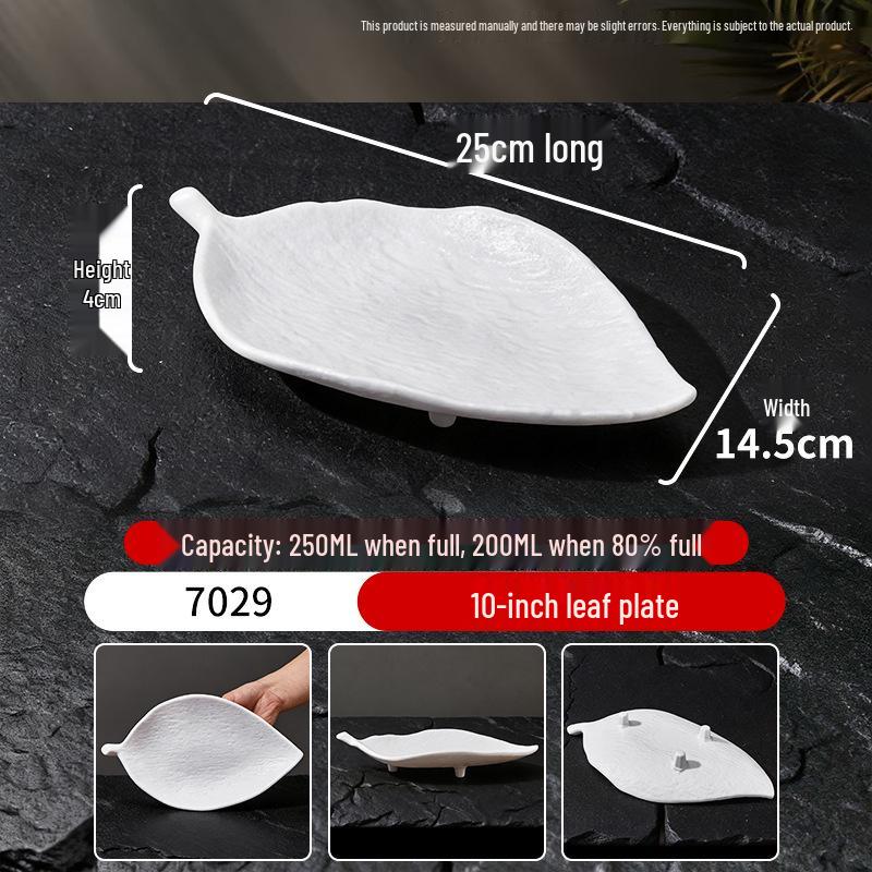 White Melamine Porcelain-Style Snack Plate - Perfect for KTV, Bar, or Restaurant Serving