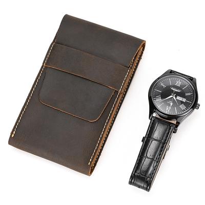 Genuine Leather Watch Box, Retro Creative Watch, Leather Case, First Layer Cowhide Watch Box, Crazy Horse Leather Watch Storage Box.
