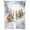 Skiing During Christmas And Winter Curtains For Living Room Bedroom Home Decoration Window Voile Tulle Curtain Drapes