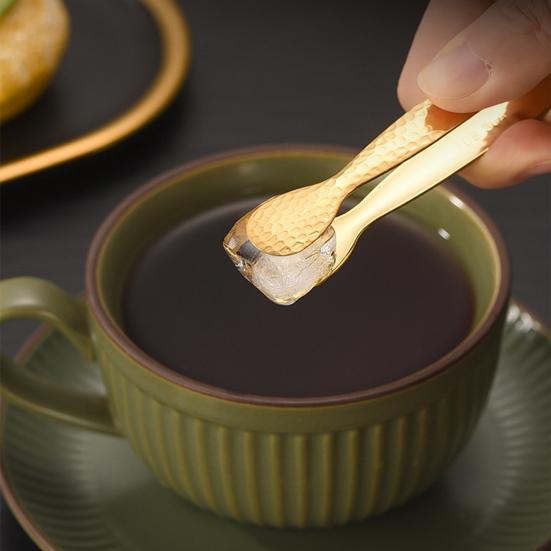 Stainless Steel Ice Tongs Mini Sugar Tongs Stainless Steel 304 Food Grade Compact Ice Cube Clip Non-Slip Grip Tongs for Coffee Sugar Cubes Bar Hot