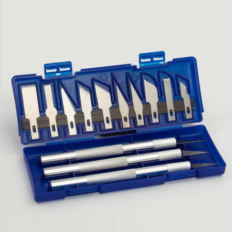 

13Pcs Metal Carving Knife Pen Style Art Seal Cutting Manual Combination Paper Cuttings Non-Slip Gadget DIY Carving Tool