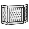 Schermo Pieghevole Metallico a 3 Pannelli per Camino 126cm Protezione Calore Fiamma Bambino Animale Domestico Casa Barriera Scintille Circondare con Motivo a Rete