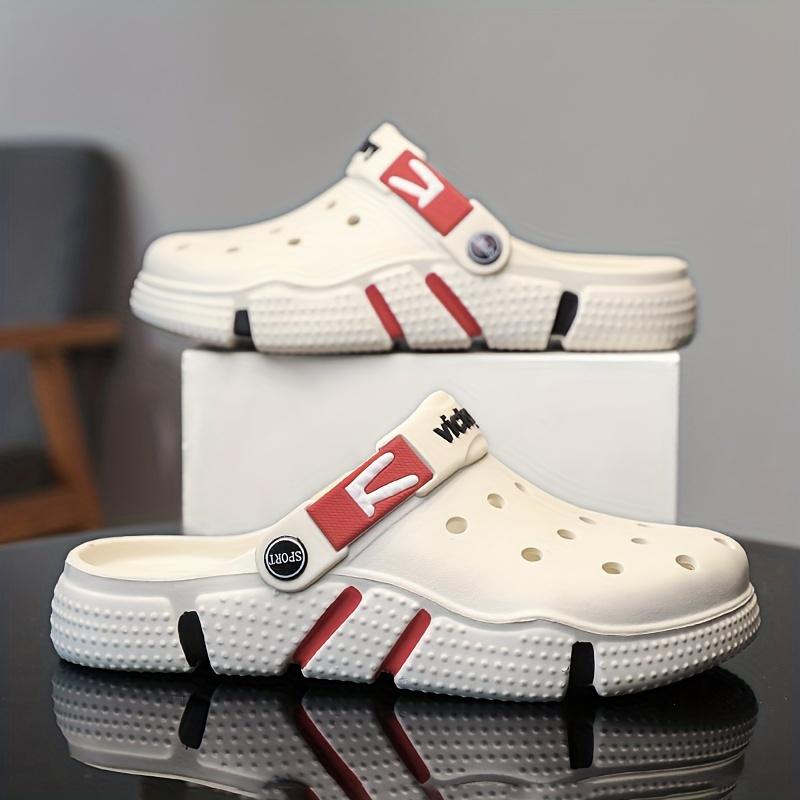 Men Casual Hole Shoes Summer Non Slip Beach Slippers Lightweight Breathable Sandals
