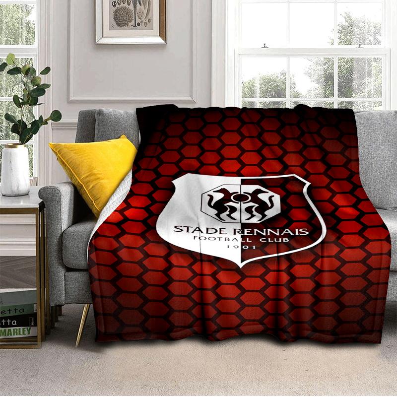 Stade Football Club Crest Blanket Lightweight Ideal Bedding Blanket Perfect for Travel, Camping, Living Rooms, Offices, Sofas, Fan Christmas Gift