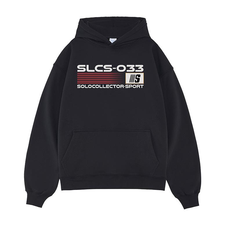 

New Heavy Pullover Print Plus Velvet Hooded Sweatshirt for Men and Women Loose Casual S