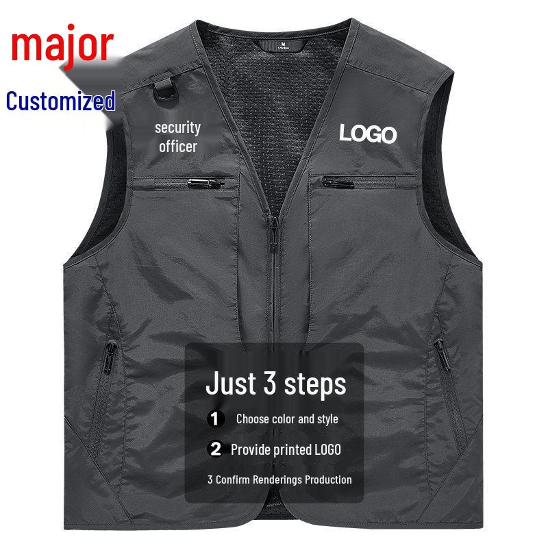 Men s Outdoor Multi-Pocket Fishing Vest - Logo Customization, Lightweight, Quick-Dry, Spring/Autumn 5XL
